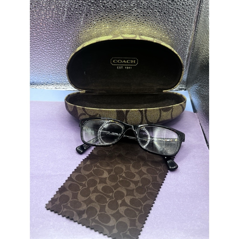 Coach Eyeglasses Frames, Case & Cloth Womens HC6089 5120 Dark Tortoise 51-16-135